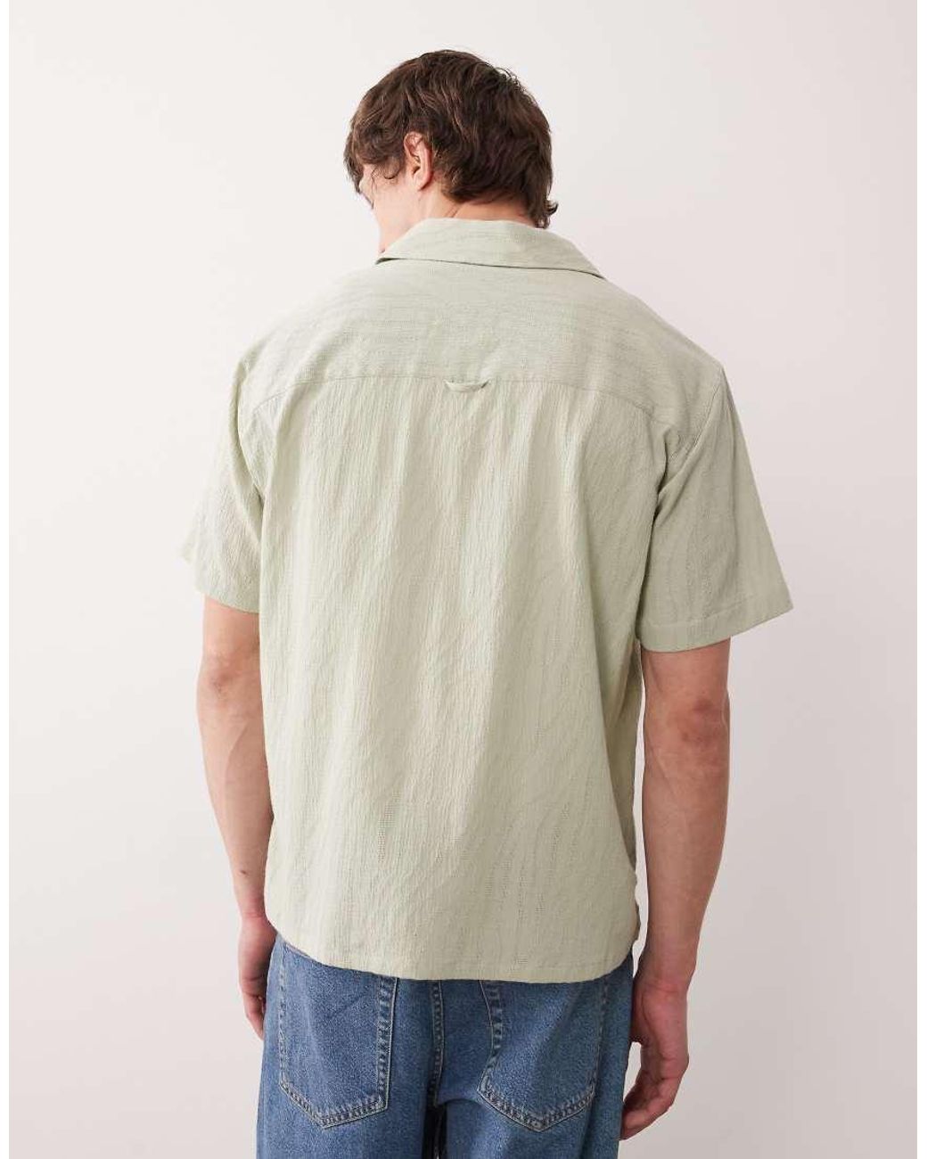 Farah Natural Riley Short Sleeve Textured Logo Shirt for men