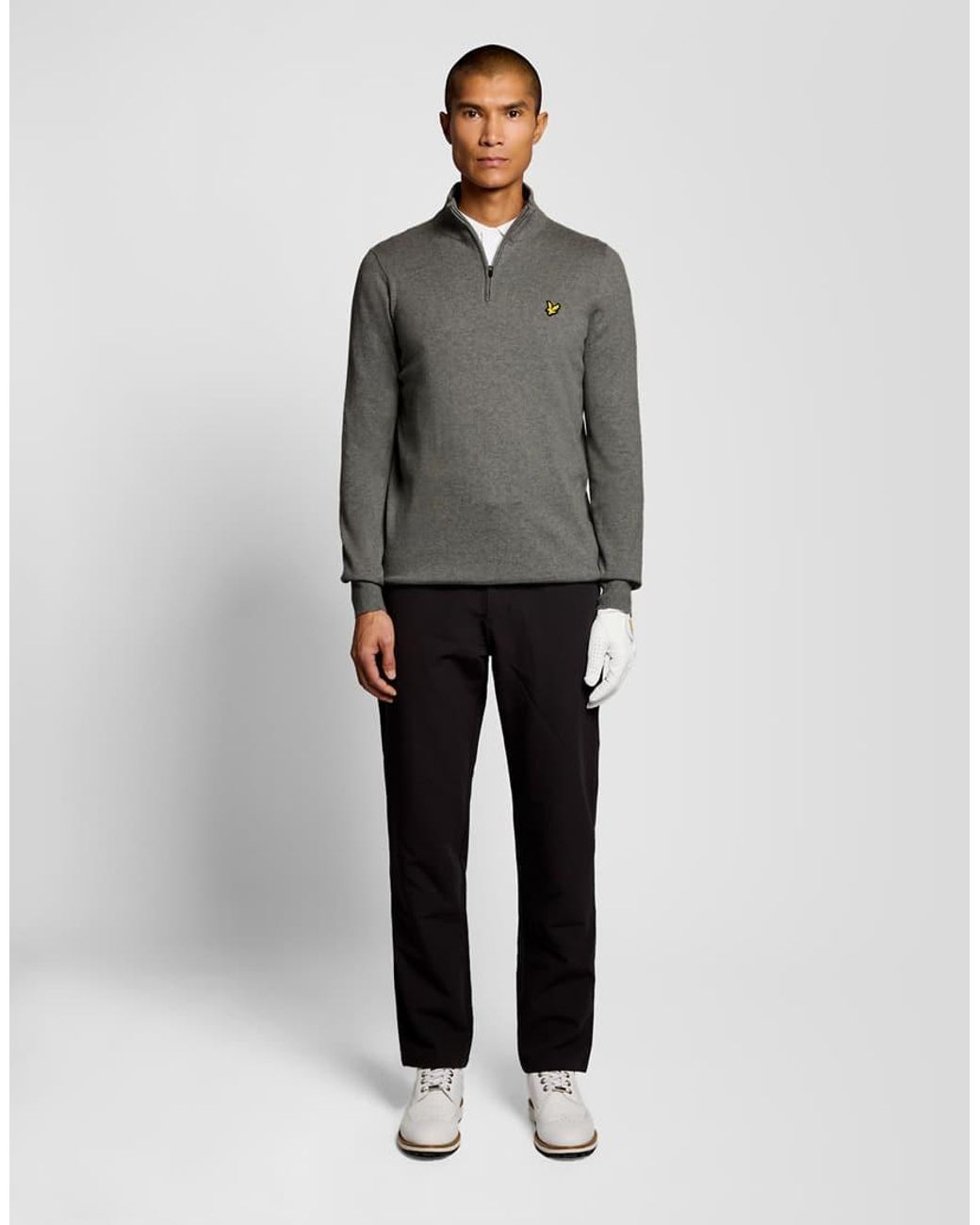 Lyle & Scott Gray Performance 1/4 Zip Jumper for men