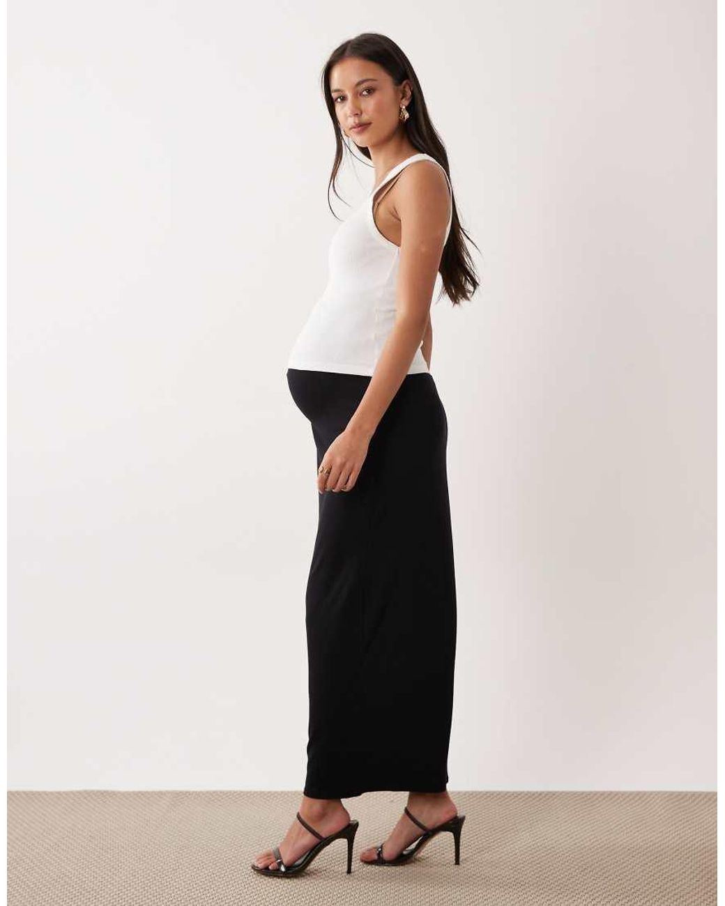 ASOS Purple Asos Design Maternity Jersey Column Maxi Skirt