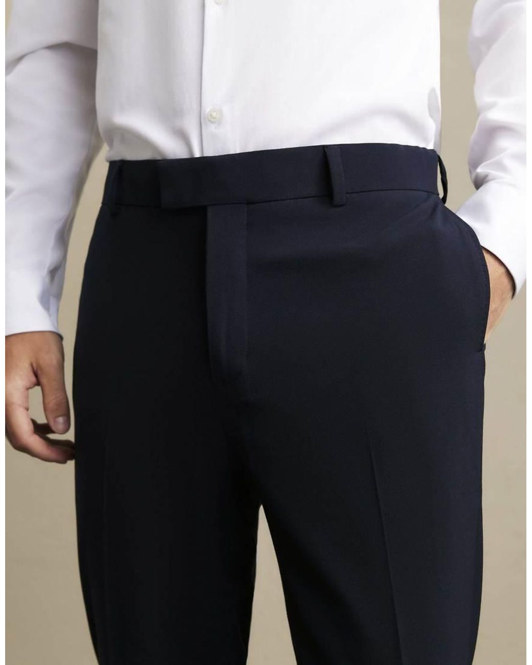 River Island Natural Skinny Fit Suit Trousers for men