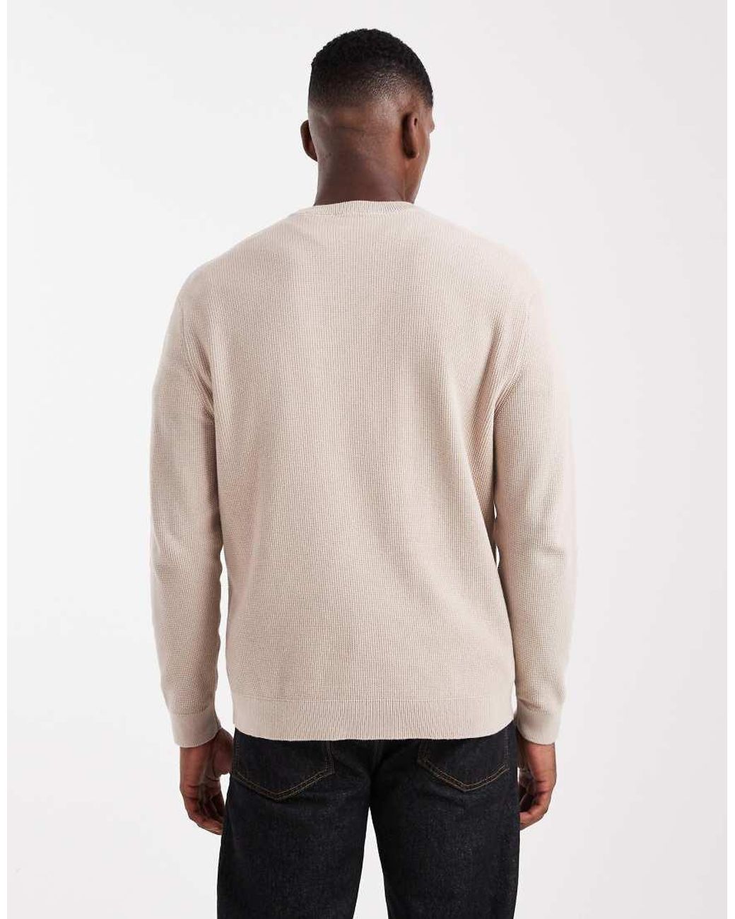 Only & Sons Natural Regular Fit Waffle Knit Jumper for men