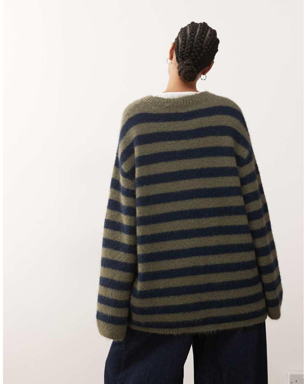 Monki Green Oversized Knit Cardigan