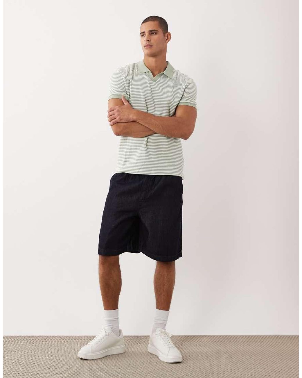 Threadbare Gray Short Sleeve Knitted Polo Top for men