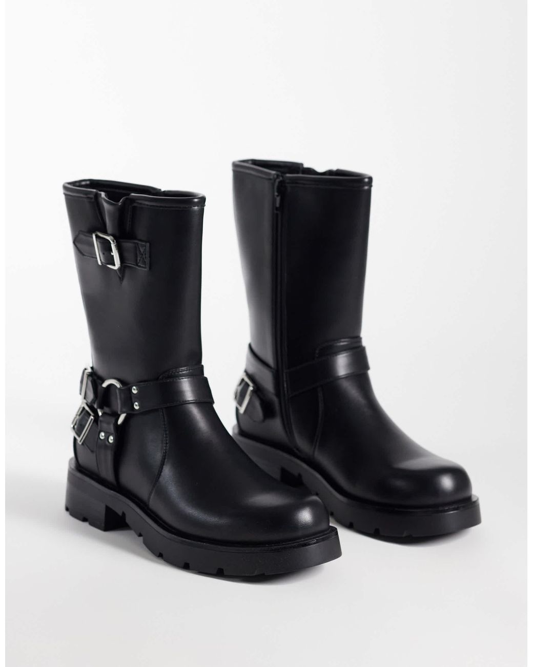 Glamorous Black Biker-stiefeletten
