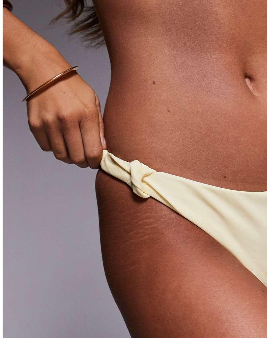 SIMMI Yellow Luz Knot Detail Bikini Bottoms