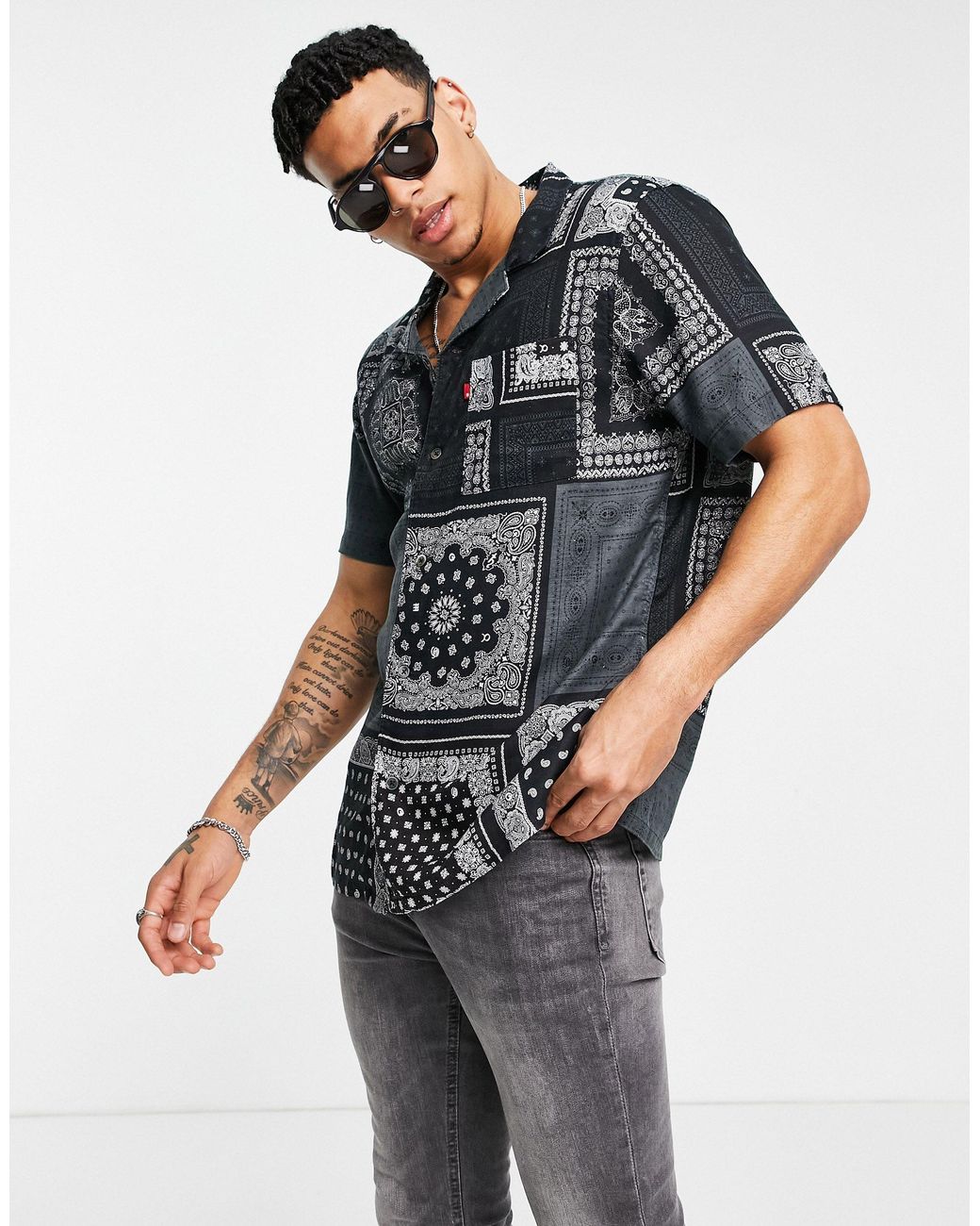 Camisa negra con estampado Levi's de hombre de color Negro | Lyst