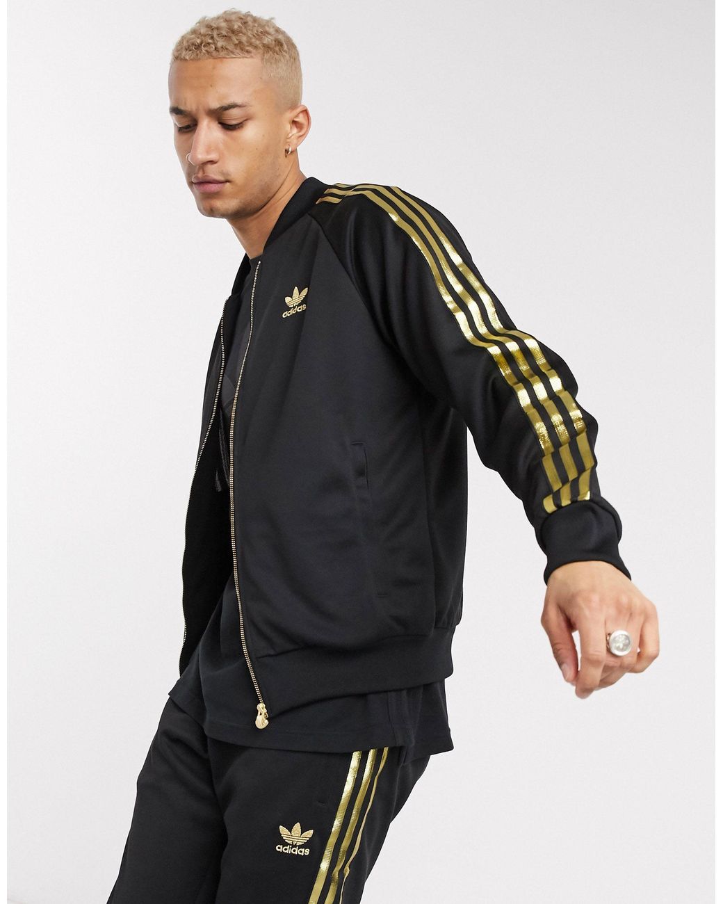 adidas Originals Synthetic Superstar 24k Jacket in Black for Men | Lyst