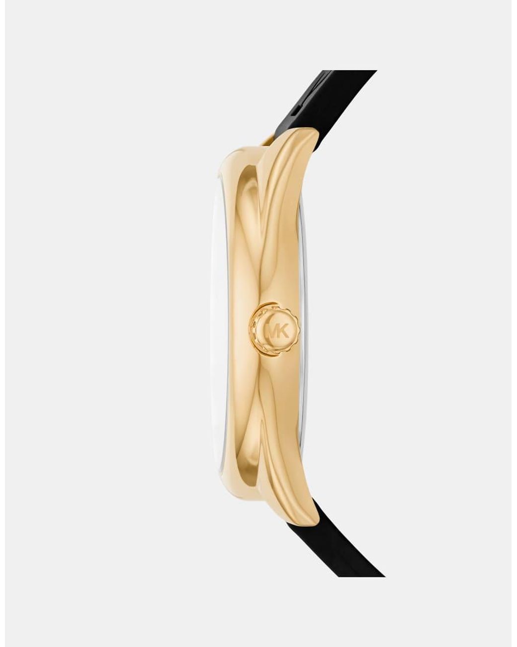 Michael Kors White Three-Hand, -Tone Stainless Steel Watch