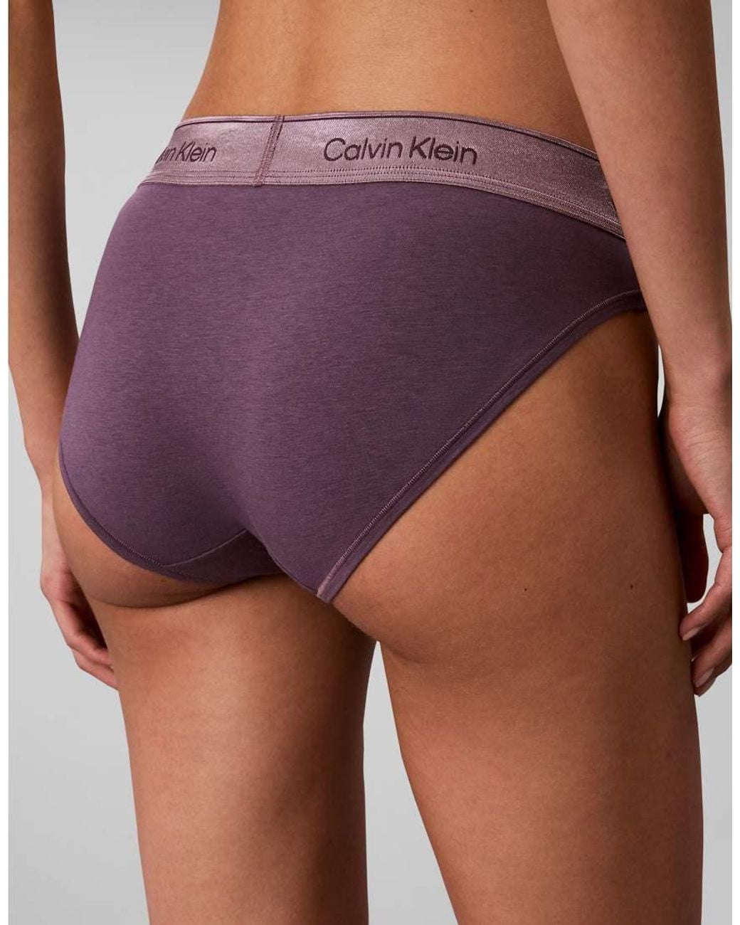 Calvin Klein Purple Icon Cotton Modal Metallic Bikini Brief