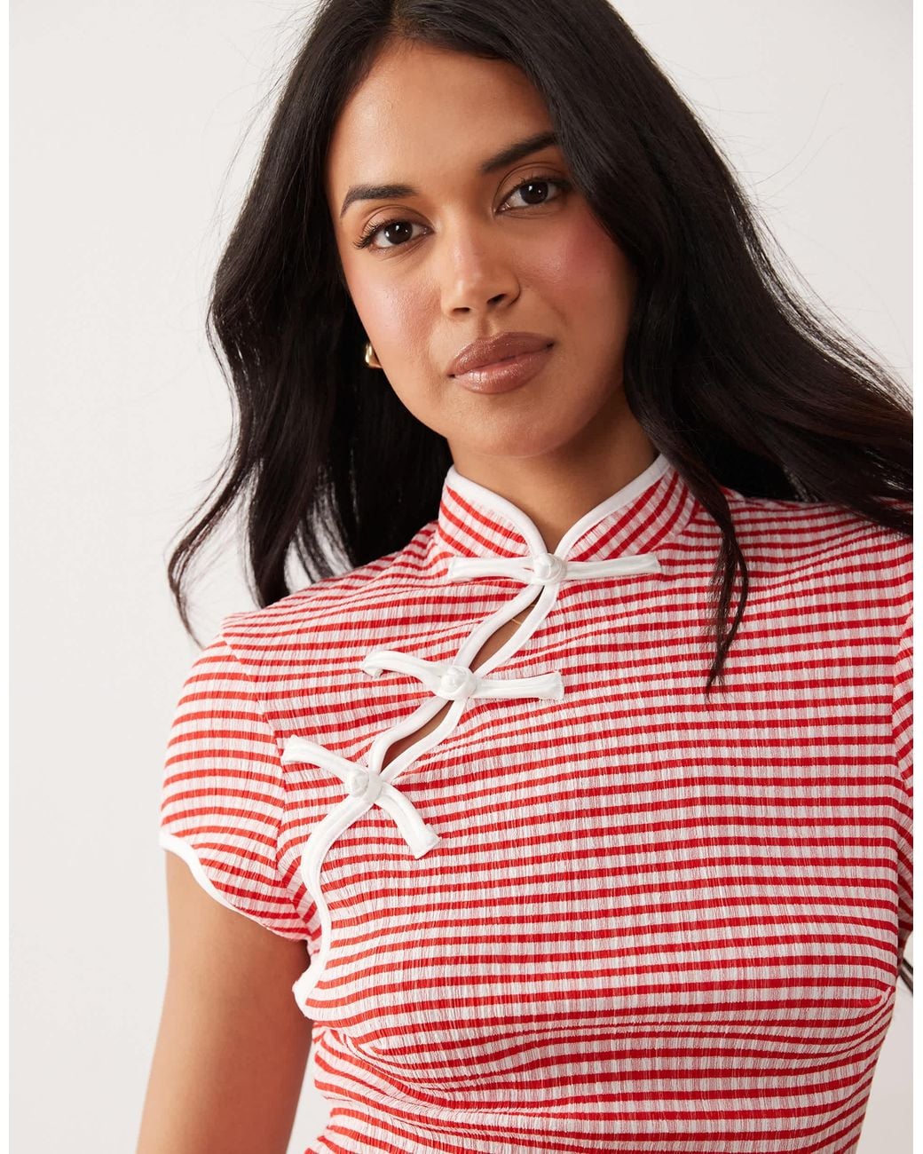 ASOS Pink Stand Up Collar Top