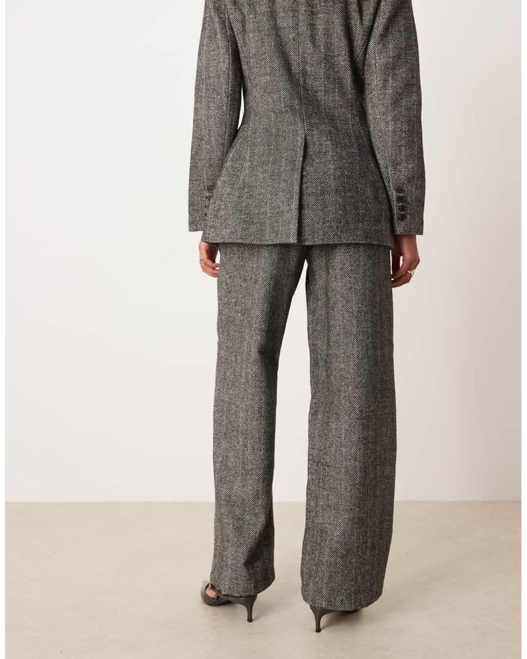 ASOS Gray Wool Blend Tailored Barrel Suit Trousers