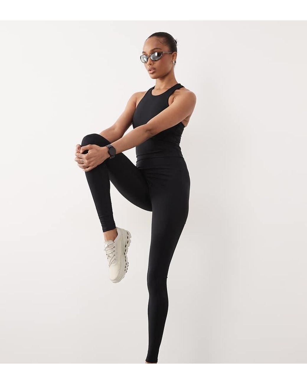 4505 Black Tall Icon Active Tie Waist Run legging With Phone Pocket