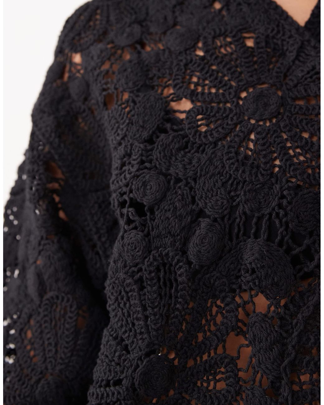 ASOS Brown Crochet Polo