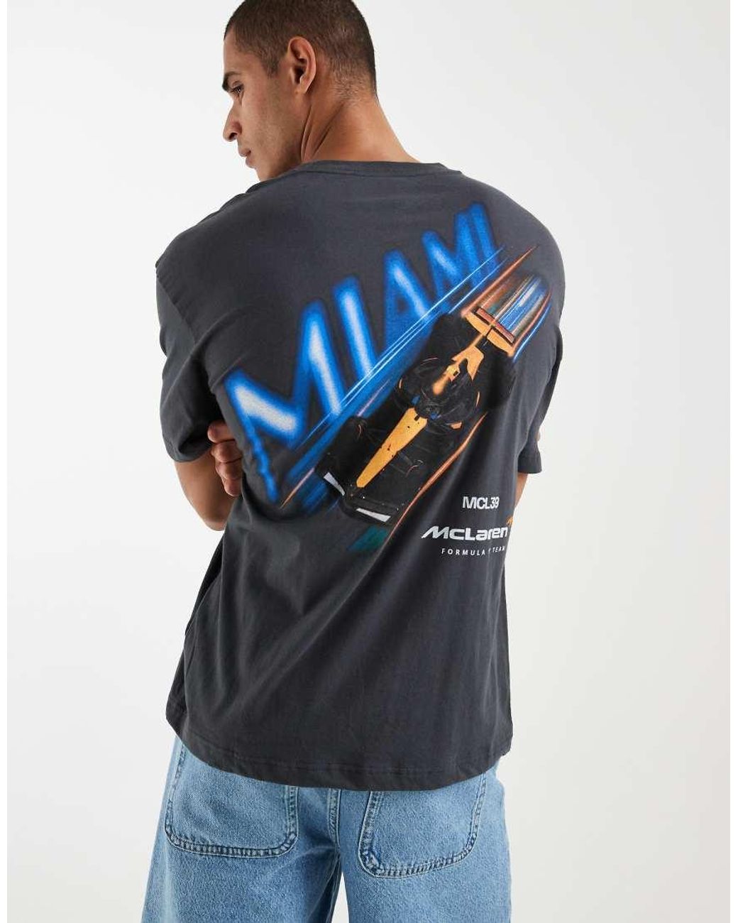 Hollister Blue Miami Racing Back Graphic T-shirt for men