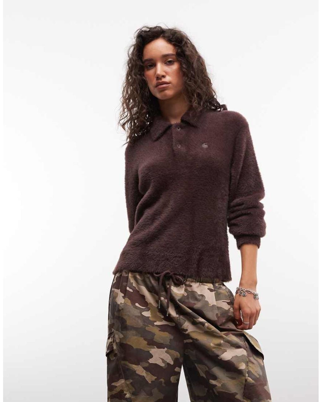 Carhartt Brown Maine Long Sleeve Polo