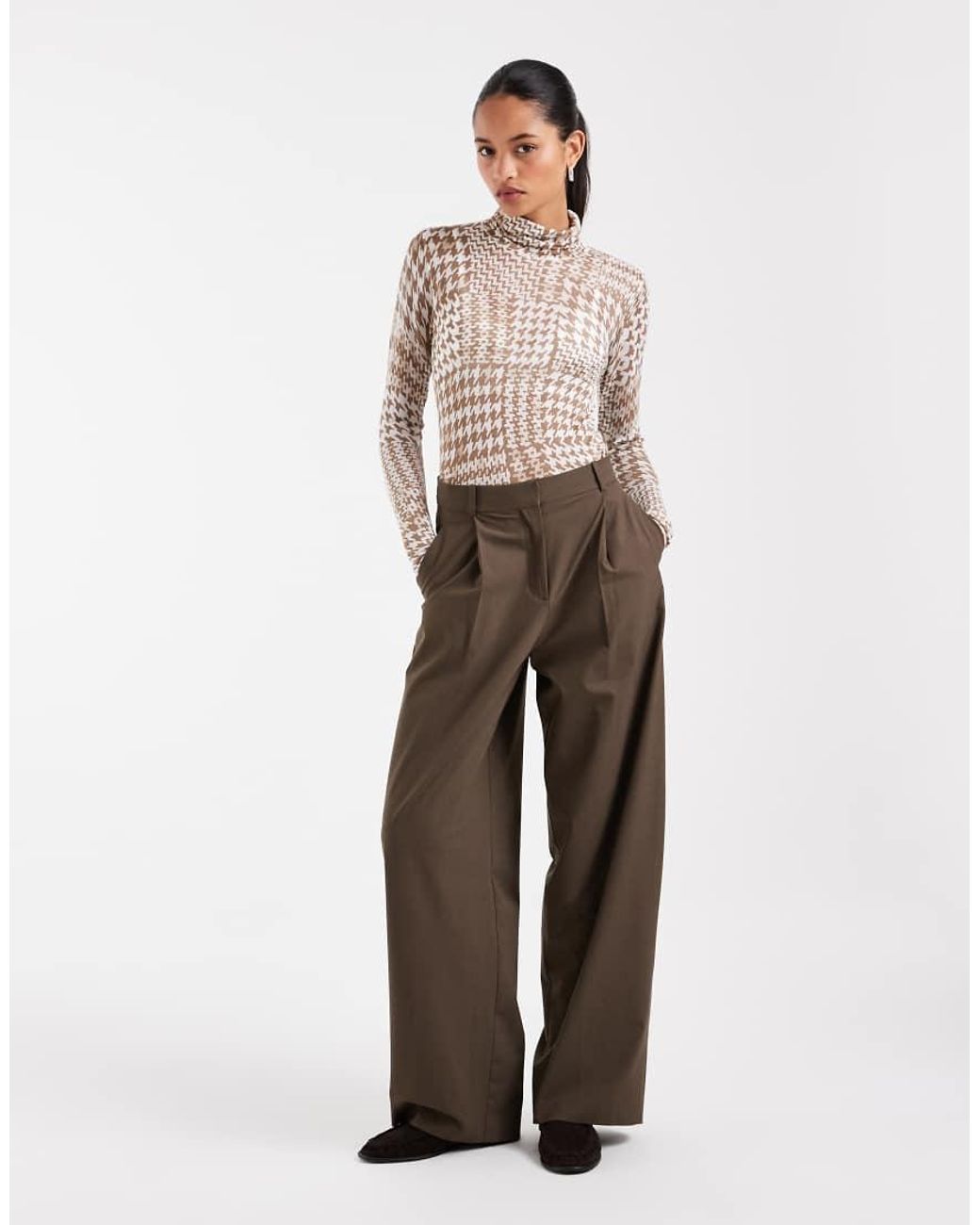 ASOS Natural Second Skin Sheer Knit Roll Neck