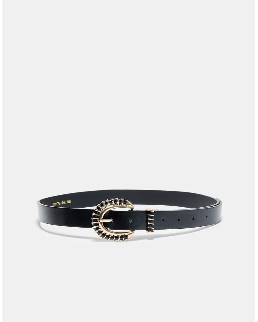 Stradivarius White Braided Buckle Belt