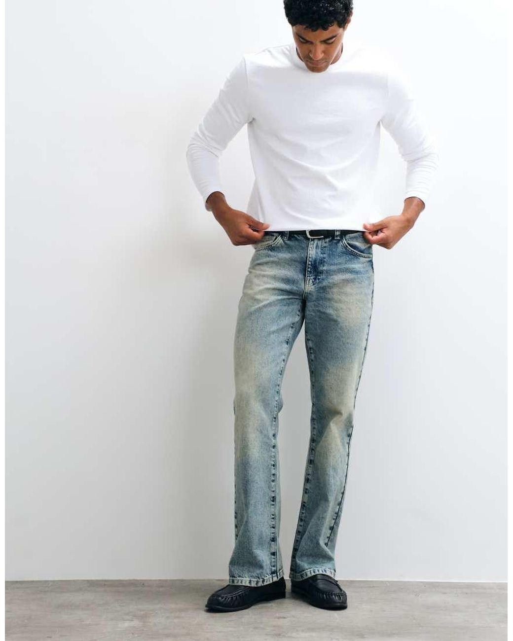 Vaqueros Bootcut En Con Lavado Vintage ASOS de hombre de color Blue
