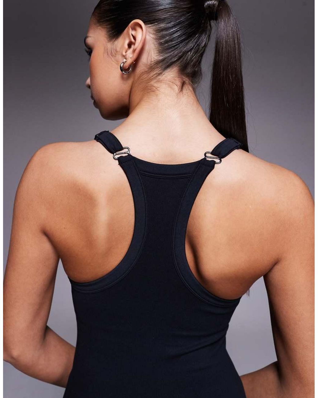 4505 Blue Seamless Baby Rib Racer Back Romper With Adjustable Straps And Inner Bra