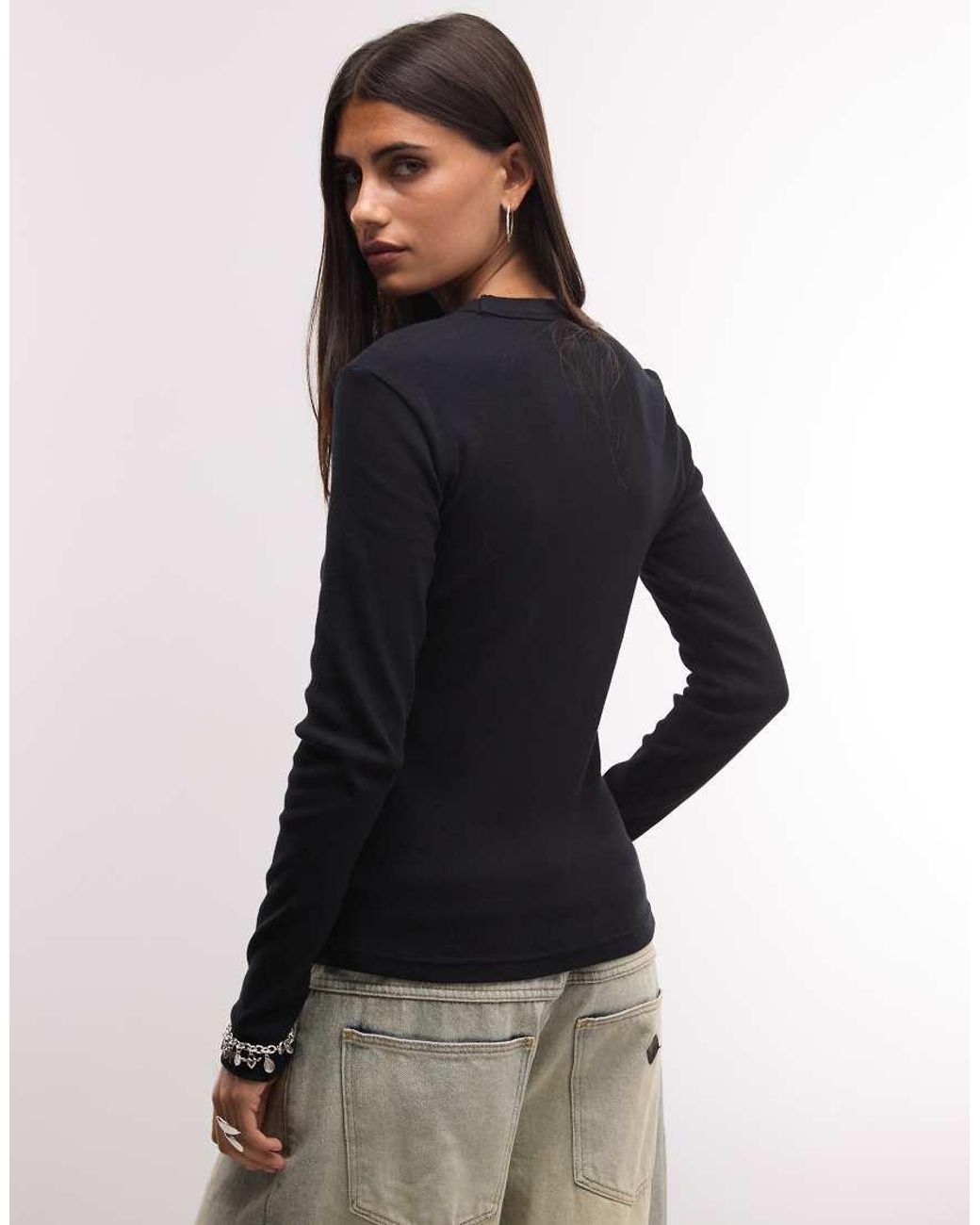Carhartt Blue Philipa Long Sleeve Rib T-shirt