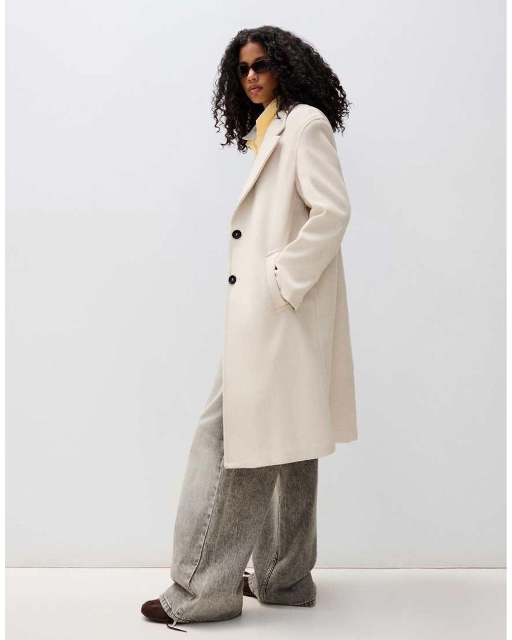 Bershka Blue Long Soft Coat