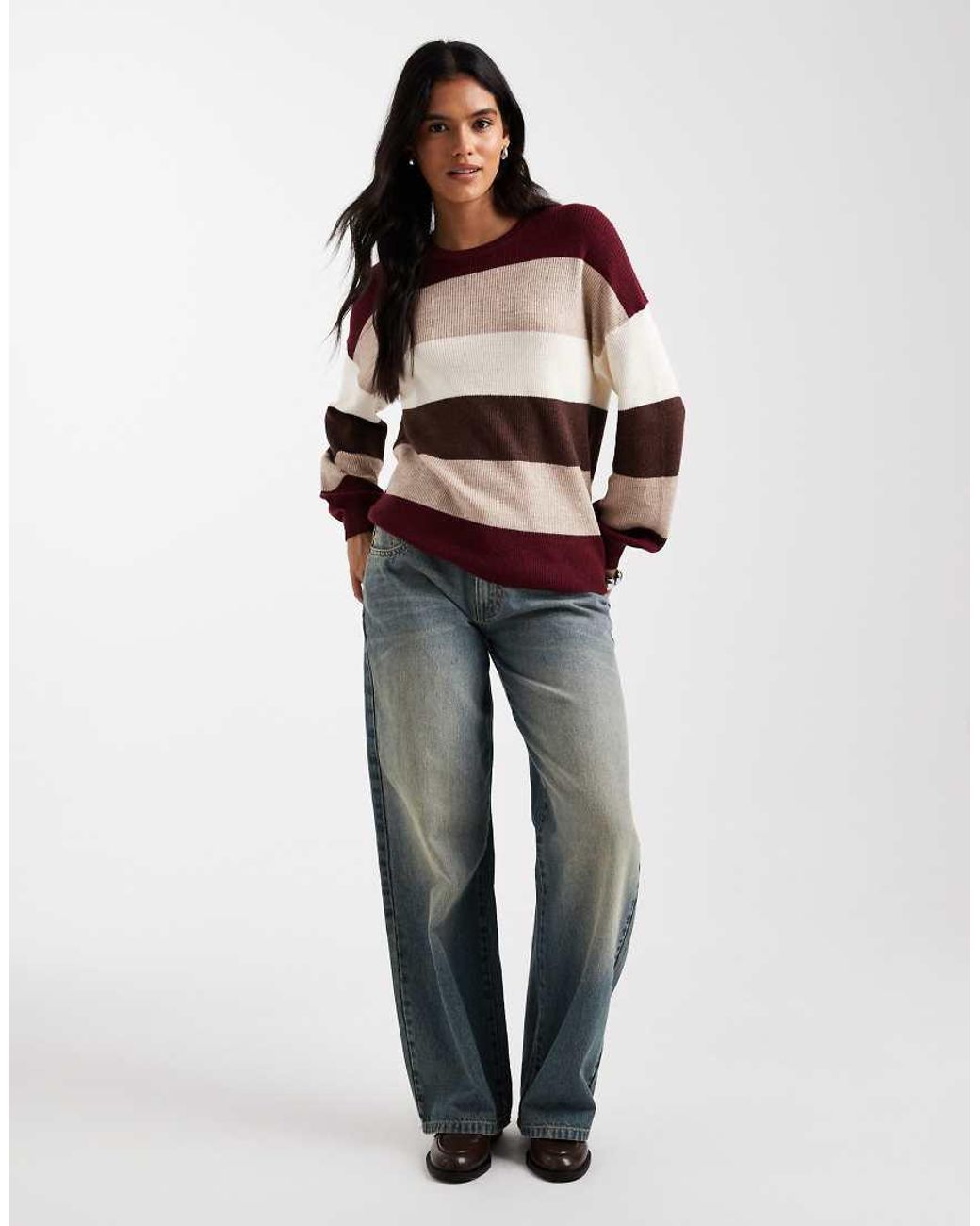 ONLY Multicolor Drop Shoulder Knit Sweater