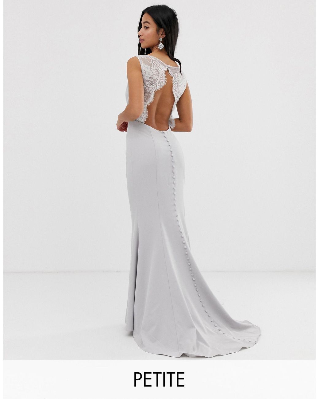 jarlo open back maxi dress with train detail