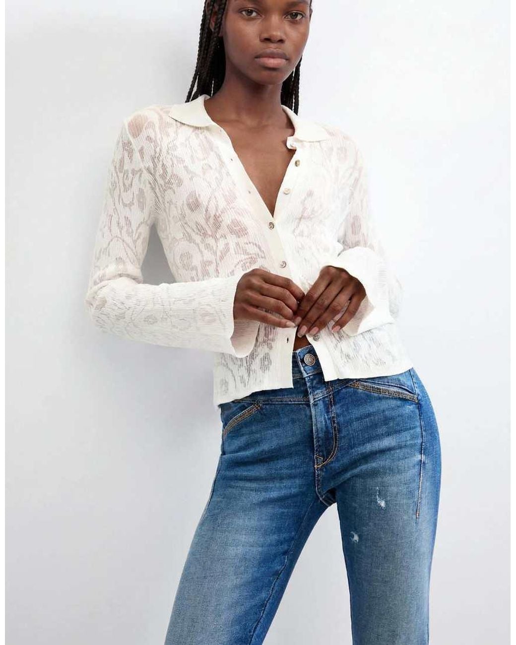 Desigual Blue Skinny Denim Trousers