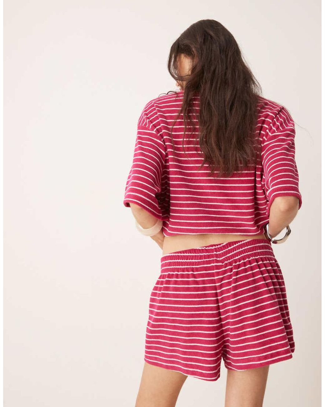 ASOS Pink Towelling Boxer Short Co-ord