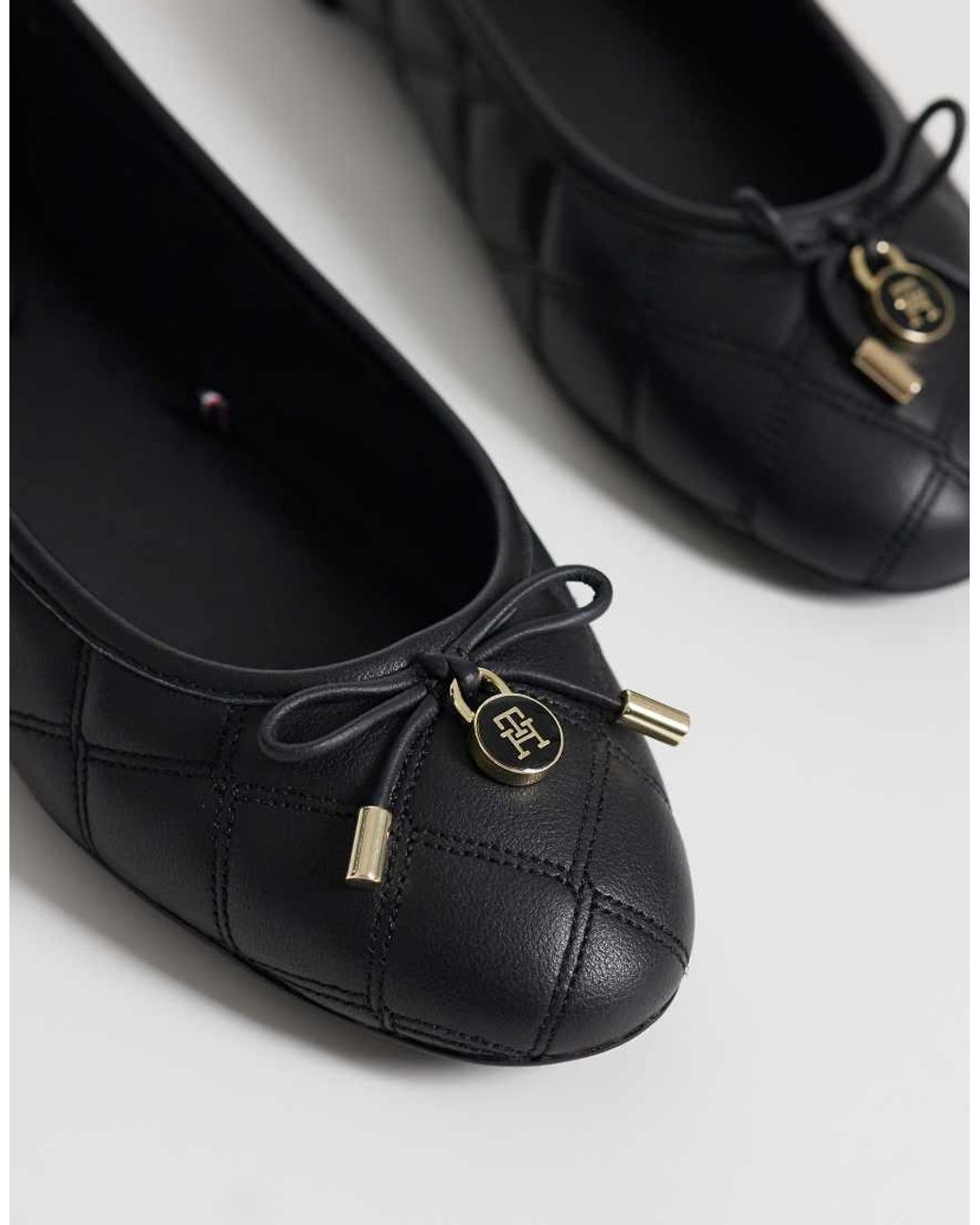 Tommy Hilfiger Black Quilted Ballet Pump