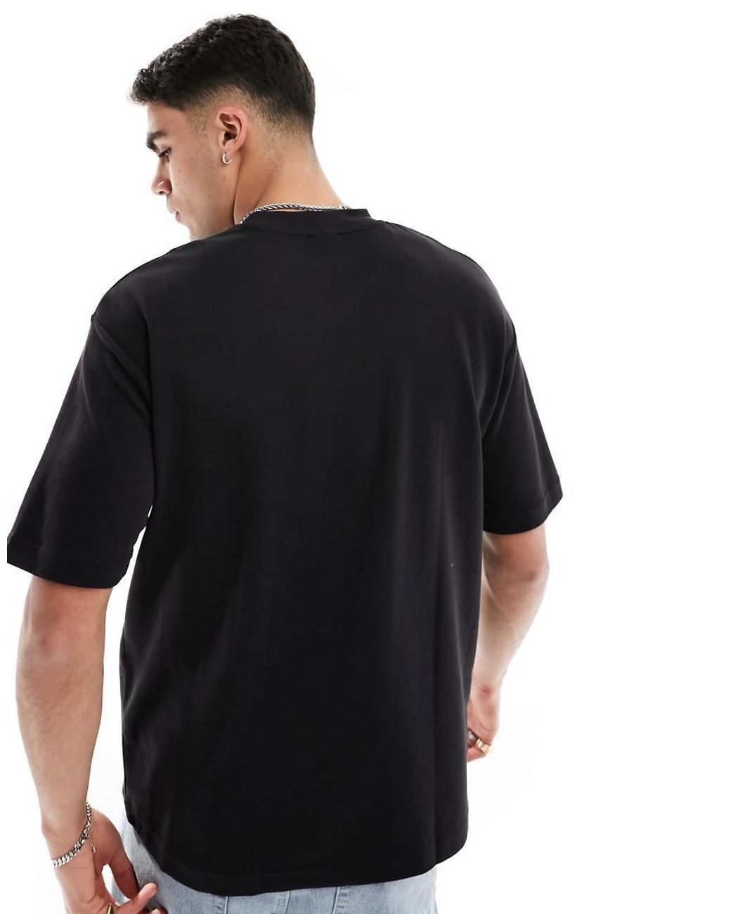 SELECTED Black Oversized Boxy T-shirt for men