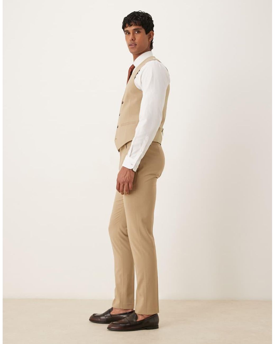 ASOS Natural Skinny Suit Trouser for men
