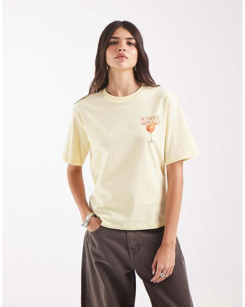 Vero Moda Natural Sunshine Sprtiz Graphic T-shirt