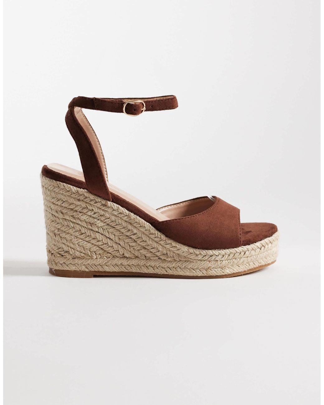 SEQWL Brown Espadrille Wedge Sandals