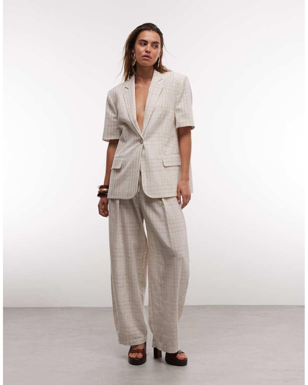 ASOS Natural Shortsleeve Blazer