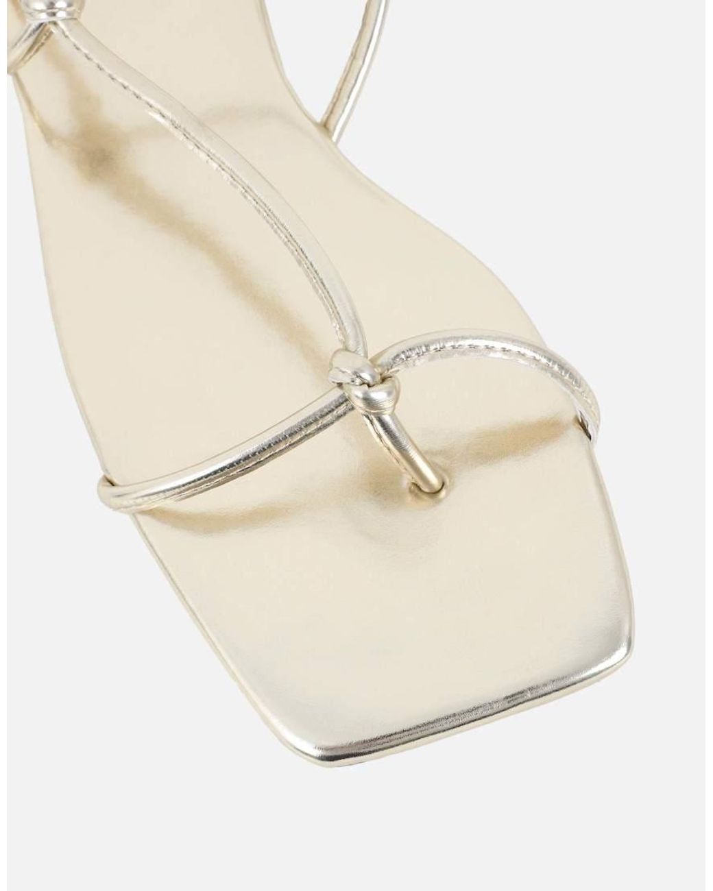 SIMMI Natural Leana Strappy Flat Sandals
