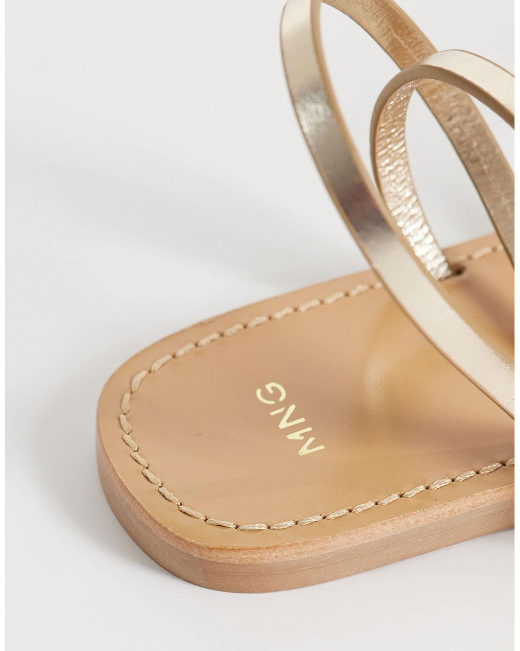 Mango Metallic – flache riemchen-sandaletten
