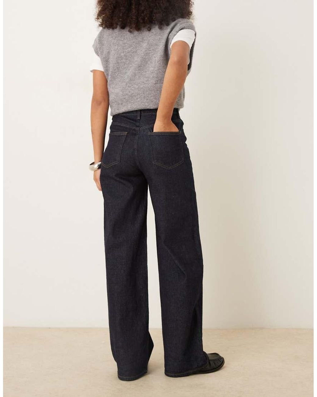 Vila Blue Freya High Waist Wide Leg Jeans