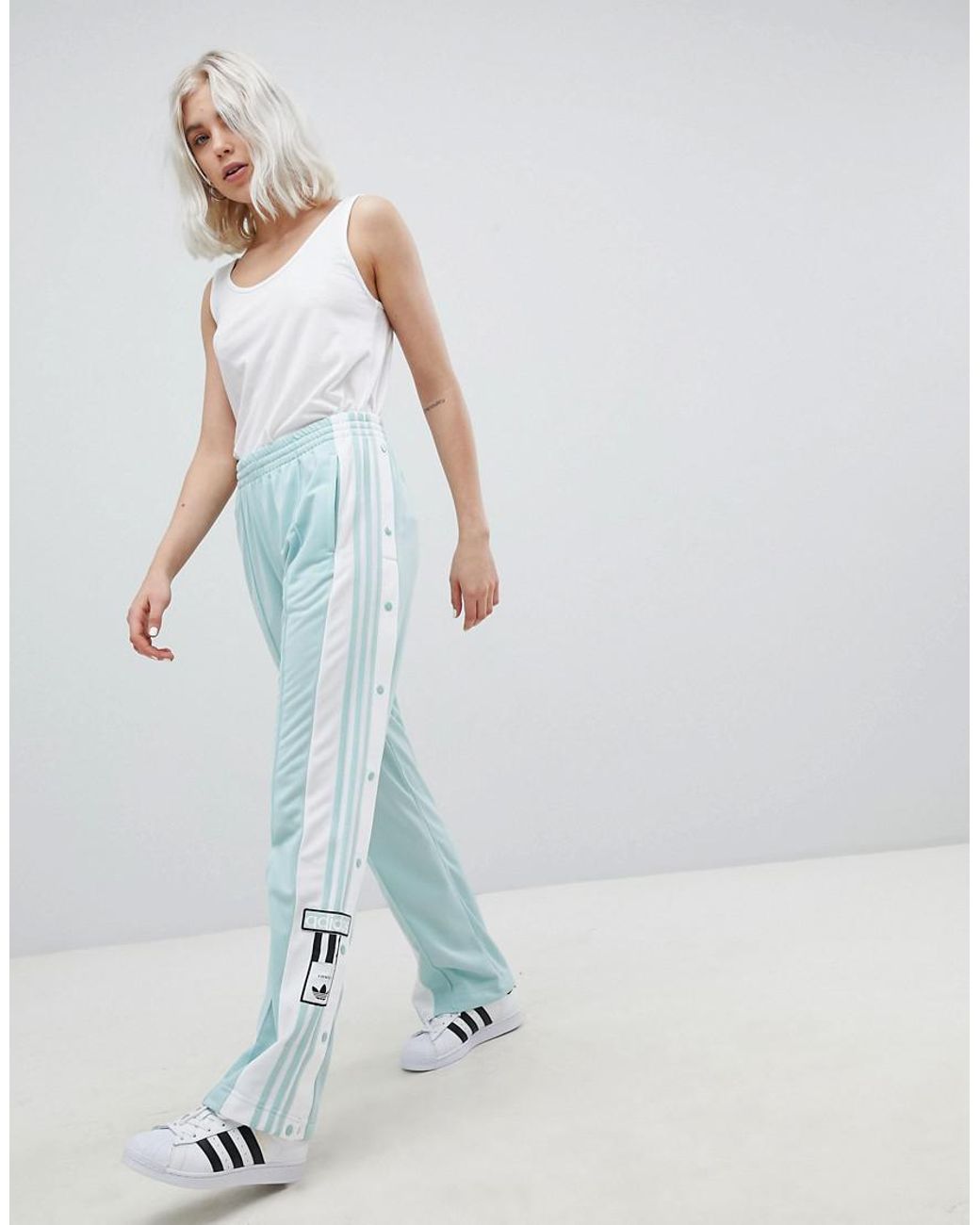 adidas Originals Originals Adicolor Popper Pants In Mint in Green | Lyst