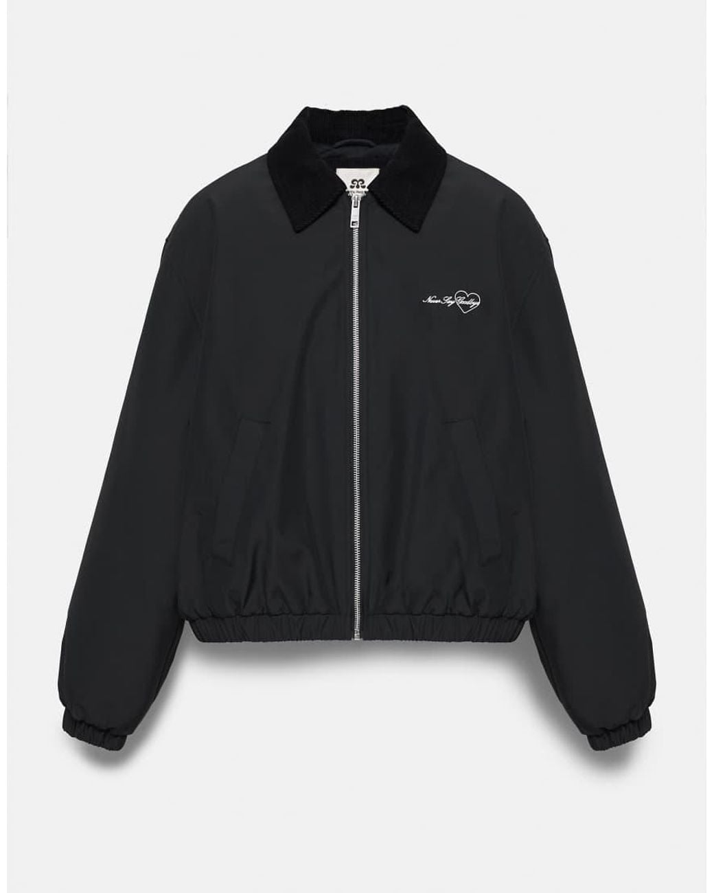 Pull&Bear Black Waxed Bomber Jacket