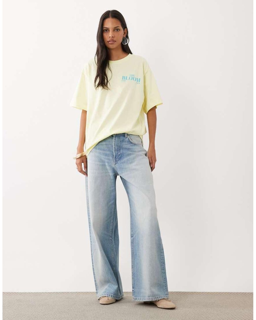 ASOS Yellow Oversized T-shirt With The Bloom Graphic