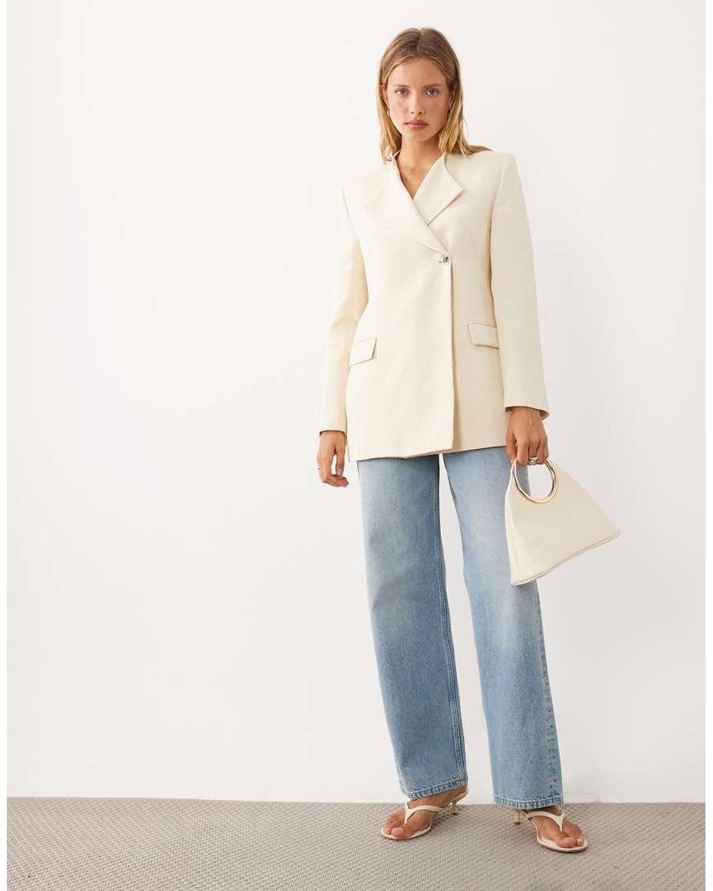 Mango Natural Tailored Blazer
