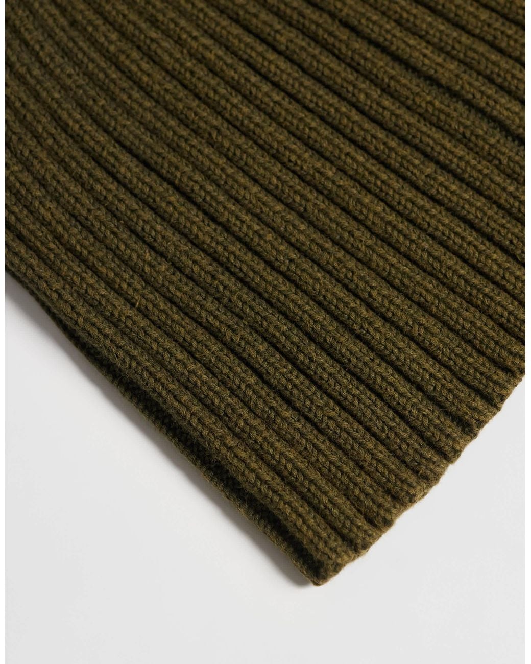 ASOS Green Ribbed Skull Beanie for men