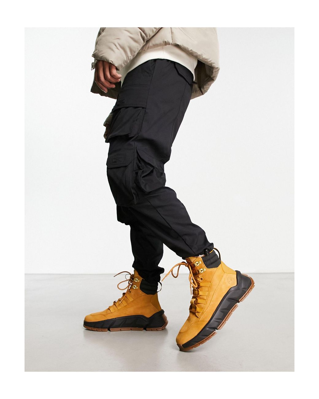 Black timberland trainer boots deals