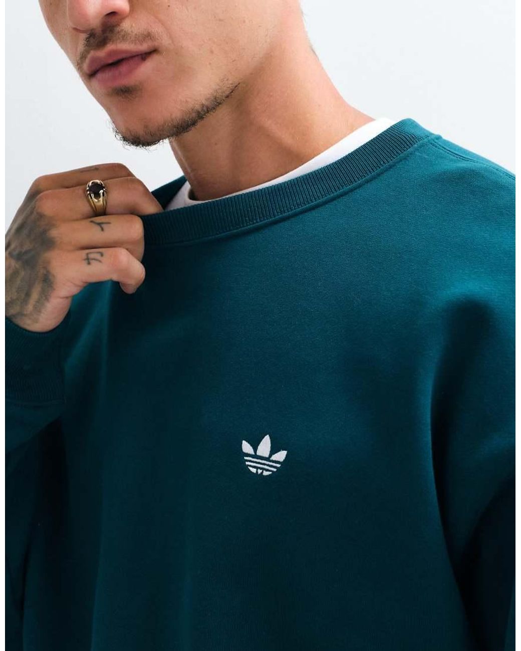 Adidas Originals Blue Essential Loose Fit Sweatshirt for men
