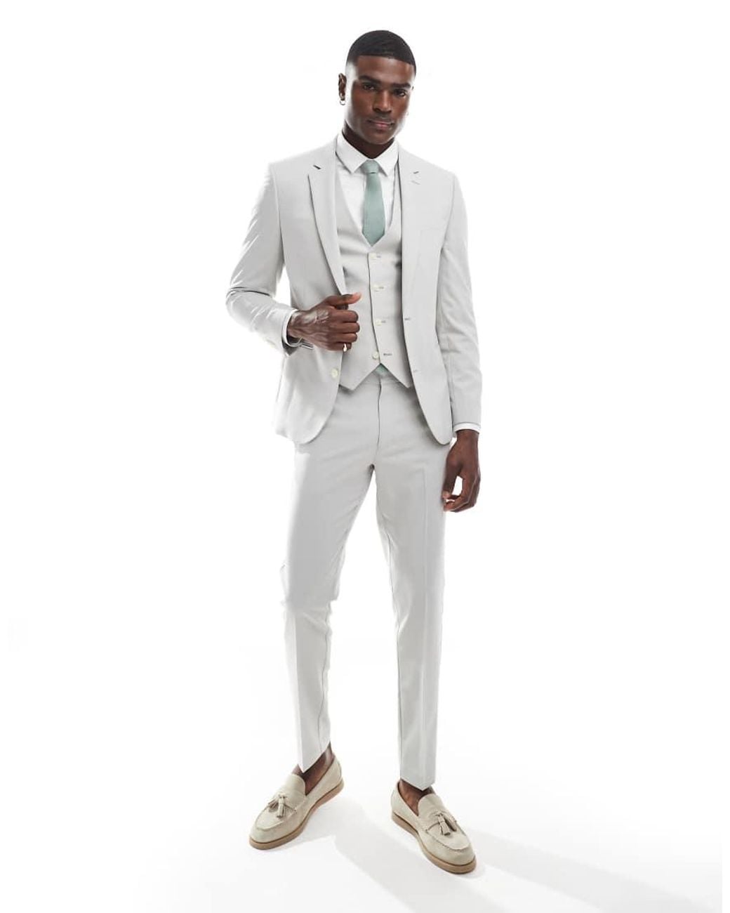 ASOS Skinny Colbert in het White voor heren