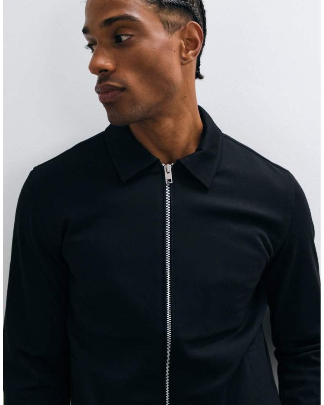 Jack & Jones Black Slim Double Zip Smart Jacket for men