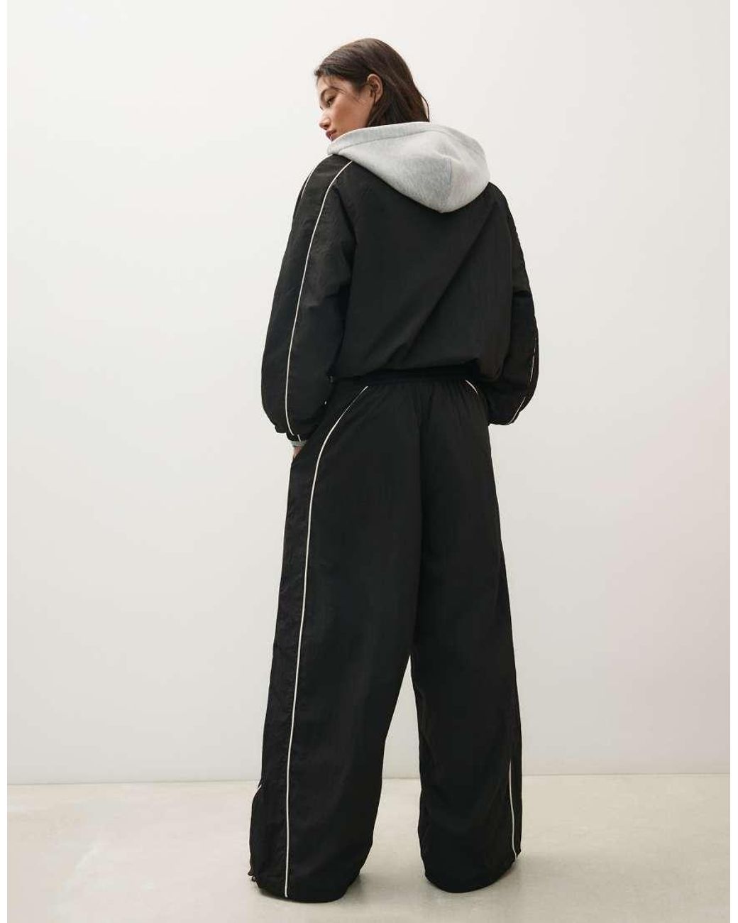 Bershka Black Contrast Lightweight Jacket
