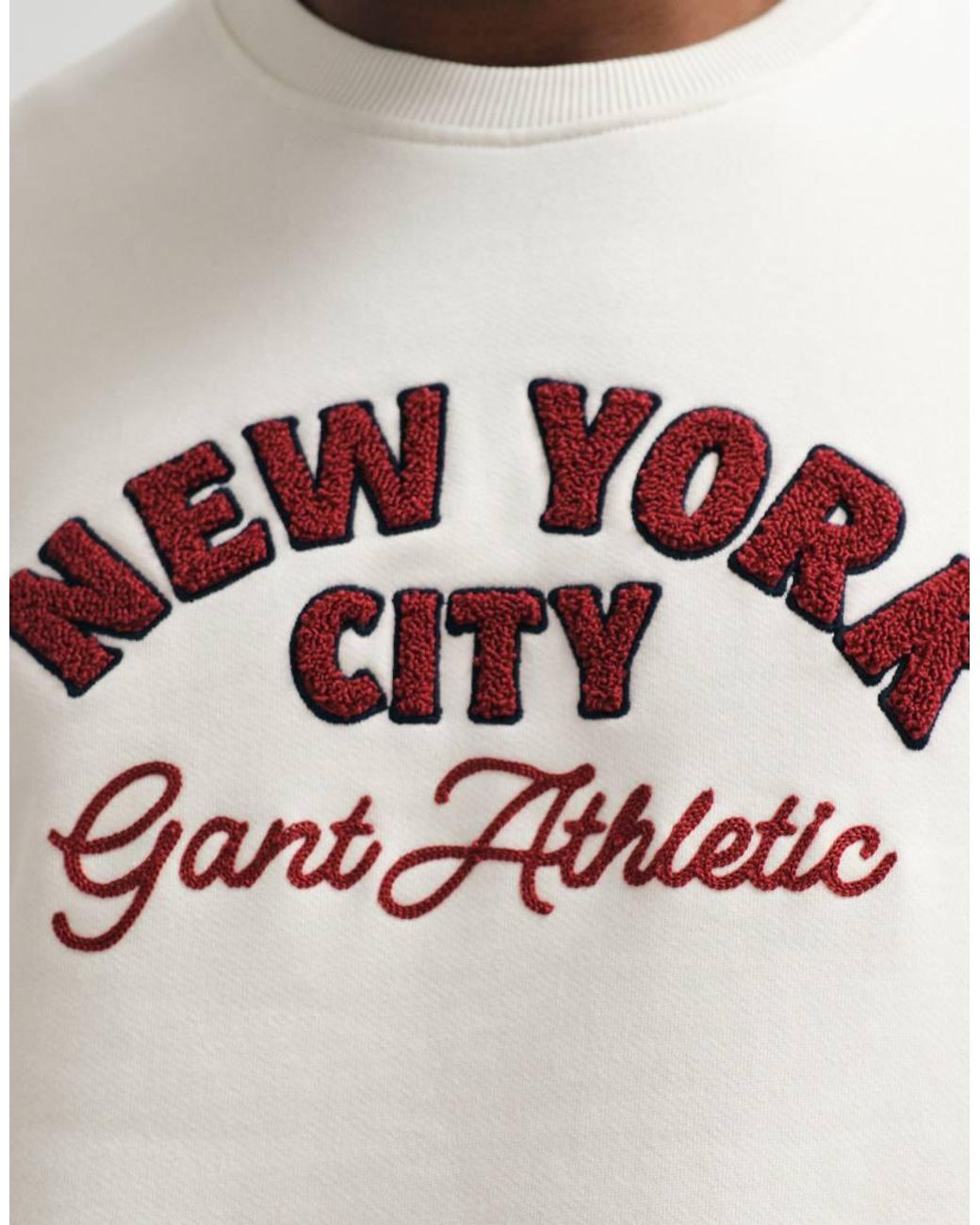 Gant White Chest Graphic Logo Sweatshirt for men