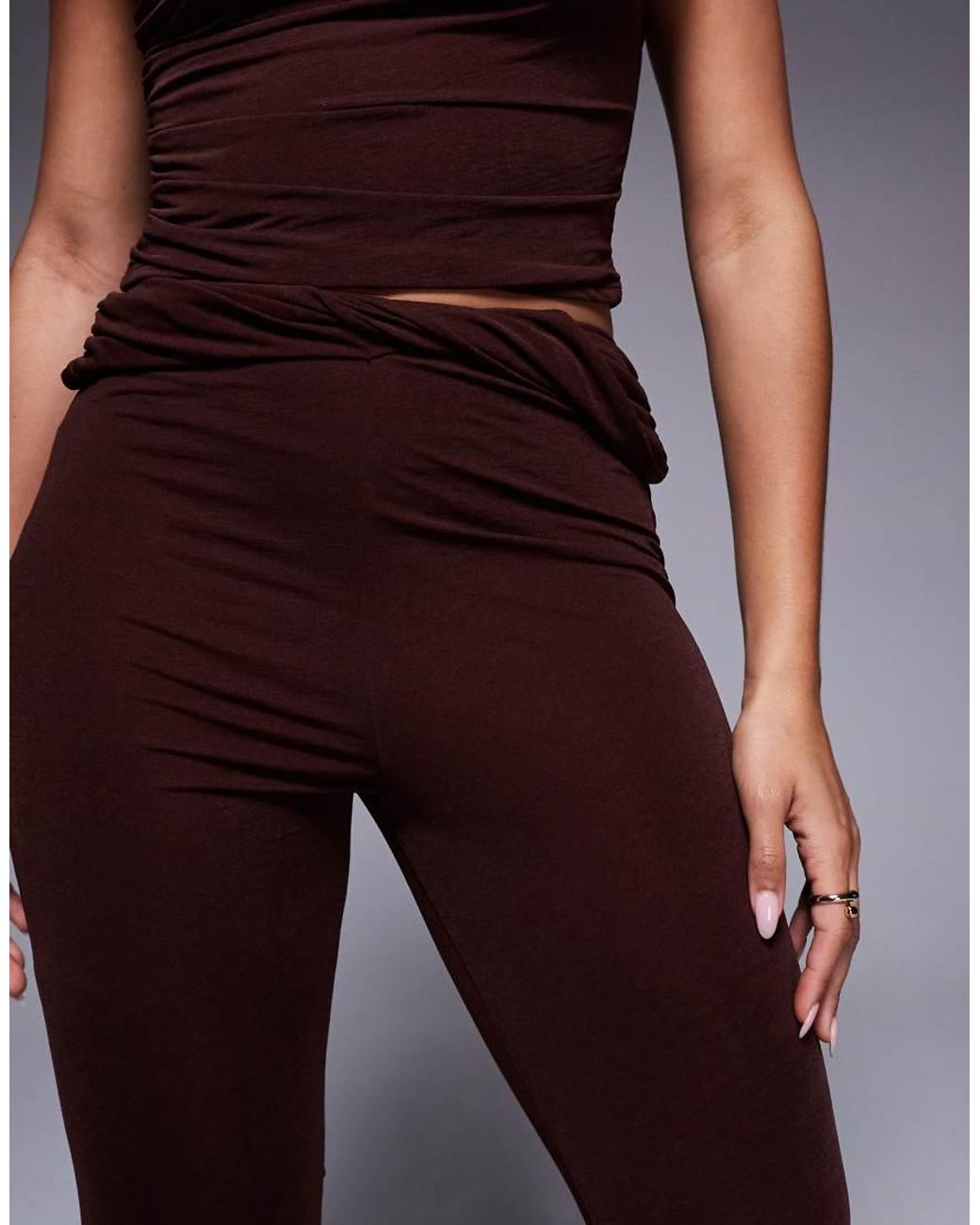 ASOS Purple Mix & Match Twisted Waist Flare Pants